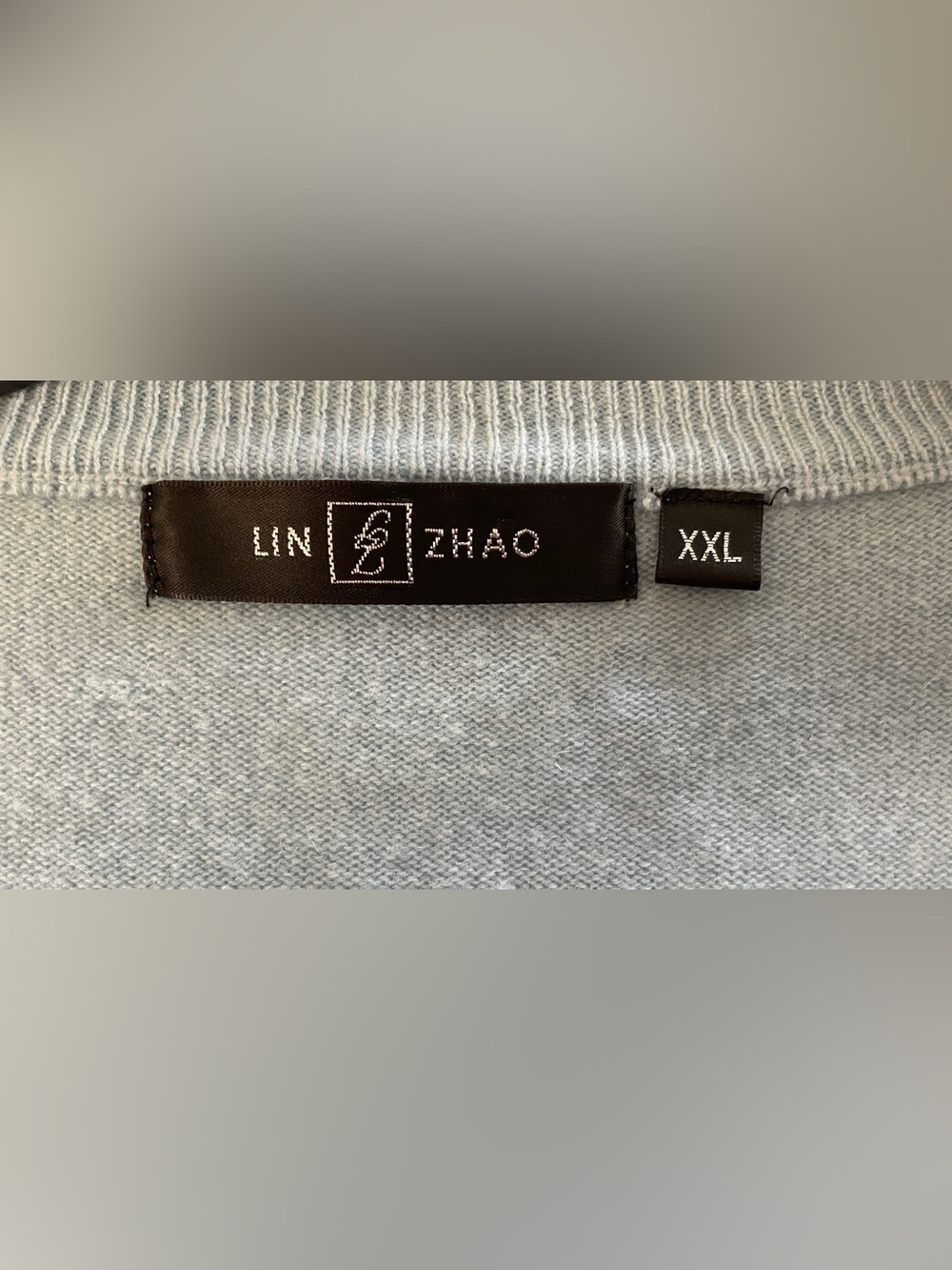 100% Cashmere Argyle Cardigan Blue Grey Cream Preppy - Picture 4 of 5